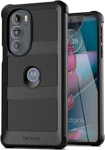 Vista 5 de ENCASED Funda protectora para Motorola Edge Plus 2022 [Falcon Armor] Funda de teléfono resistente, color negro