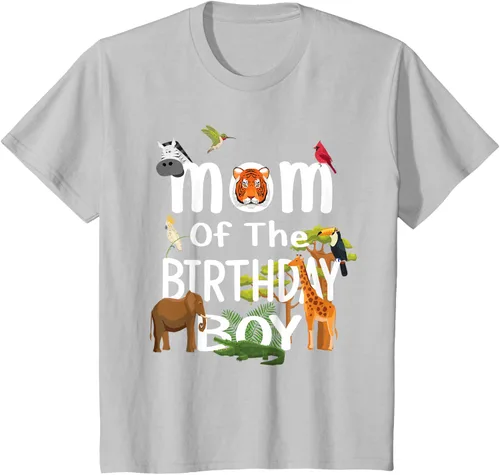 Vista 32 de Camiseta de fiesta de animales con temática de zoológico para niño de cumpleaños, Negro