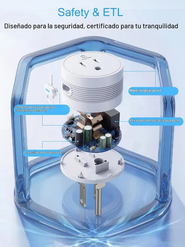 Vista 5 de EIGHTREE Enchufe inteligente 2025, actualización a 15A, toma de corriente Bluetooth y Wi-Fi de doble conexión, control de voz, toma de control