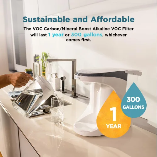 Vista 5 de Filtro de reemplazo de VOC AquaTru con refuerzo mineral pH+ para la jarra AquaTru