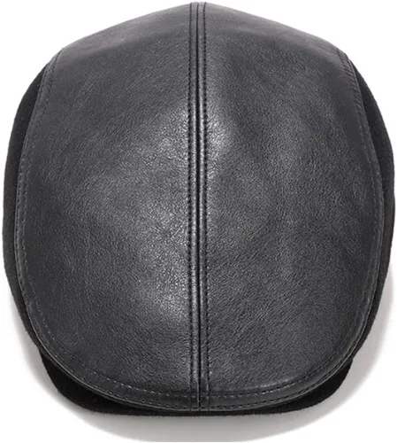 Vista 5 de Gorra de cuero para hombre con orejeras plana Ivy Cap Cabbie Sombreros