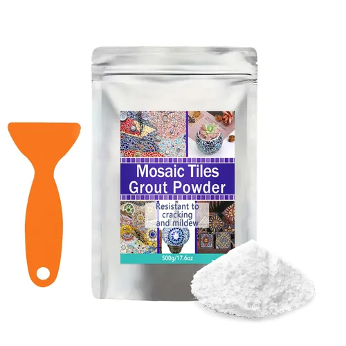 Vista 8 de 8.82 oz lechada de mosaico blanco, herramientas de azulejos
