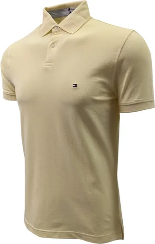 Vista 3 de Tommy Hilfiger Polo elástico de ajuste regular para hombre, Amarillo Pálido