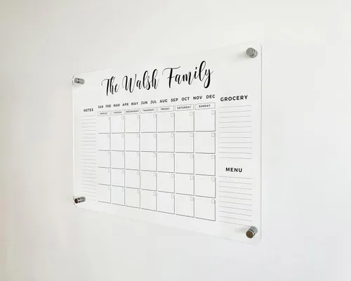 Vista 9 de CALENDARIO DE NOMBRE FAMILIAR Calendario de Pared Acrílico Personalizado - Calendario Personalizado 2026, Calendario de Pared Horizontal, Calendario