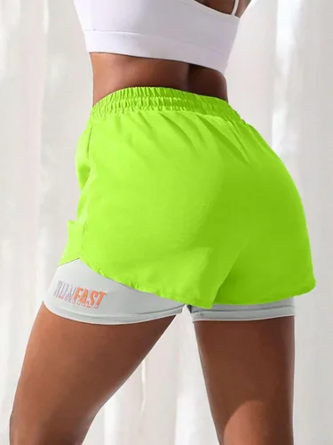 Vista 3 de YOAKUKA Pantalones cortos de entrenamiento 2 en 1 para mujer, para gimnasio, yoga, correr, ciclismo, tenis, faldas de verano