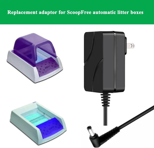 Vista 3 de VHBW Cable de alimentación de repuesto para caja de arena Petsafe ScoopFree de 10 pies, compatible con adaptador de corriente autolimpiante