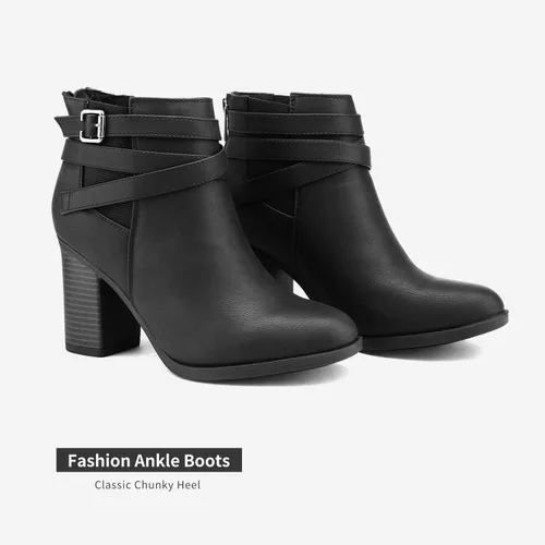 Vista 2 de TOETOS Chicago - Botines de tacón grueso para mujer