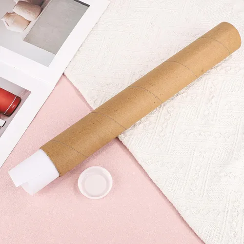 Vista 4 de PEUTIER Tubo de correo de papel kraft con tapas, tubo de cartón de 2 x 12 pulgadas para envío, tubo de papel para envíos, carteles, mapas