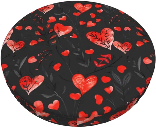 Vista 26 de Ouqiuwa Funda redonda para taburete de bar con diseño de mariposa, diseño de gato, color negro Reloj Gato Negro Mariposa