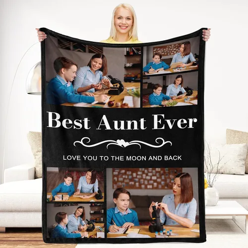Vista 20 de Regalos de Beat Mom Ever, mantas personalizadas con fotos, mantas personalizadas con imagen para mamá de hija, hijo, a mi mamá, amante o esposa