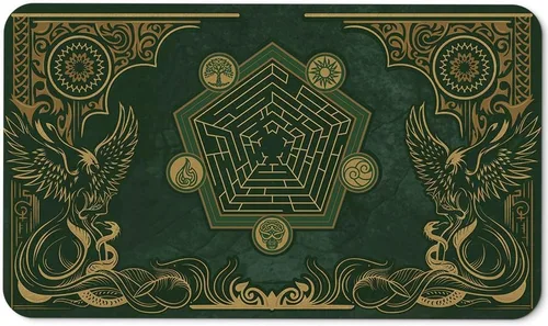 Vista 3 de Emerald Phoenix - Alfombra de juego MTG cosida de 24x14 Esmeralda
