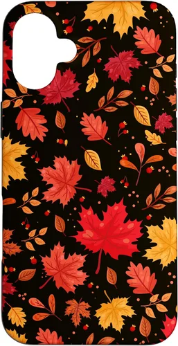 Vista 23 de iPhone 11 Pro Halloween Pattern Fall Leaves Pattern - Funda de la temporada de otoño