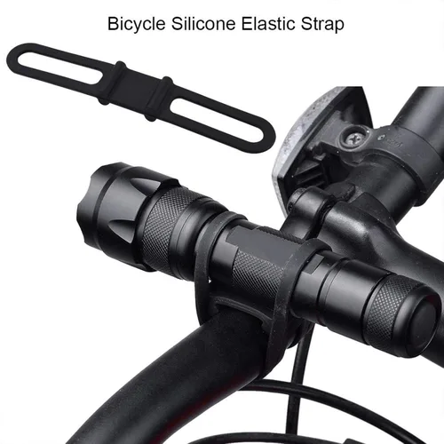 Vista 3 de 5 unids/set bici silicona banda bicicleta faro correa multiusos ciclismo linterna elástica soporte de montaje 5.5 * 1.0 in