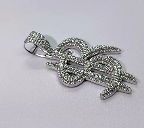 Vista 6 de DTJEWELS1.50 CT - Juego de diamantes de corte redondo para hombre, personalizable con letra $R, plata de ley 925 auténtica para el día del padre