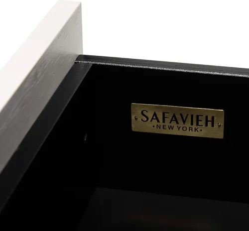Vista 12 de SAFAVIEH Genevieve - Soporte de TV para pantalla plana de hasta 65 pulgadas, acabado lavado en blanco y negro, gabinete de almacenamiento moderno