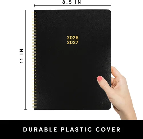 Vista 2 de PAPERAGE Planificador mensual y anual de 2 años, 24 meses (enero 2026 - diciembre 2027), 8.5 x 11 pulgadas, Planificador espiralado 2026-2027