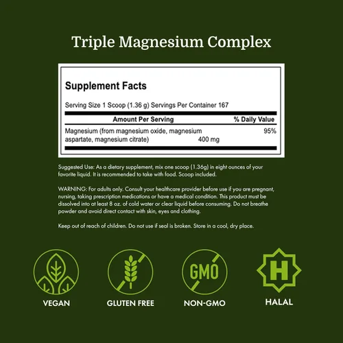 Vista 4 de Swanson Triple Magnesio Complejo Polvo 400 mg 8 oz Pwdr