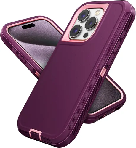 Vista 22 de Jelanry - Funda para iPhone 15 5G, protección resistente, resistente, color negro Dropproof & Dual-Layer Protective Back Cover with Port Anti