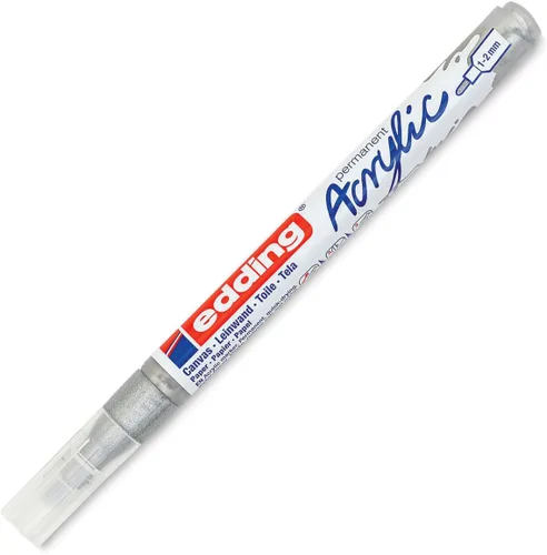 Vista 8 de edding 5300 marcador acrílico fino - gris - 1 marcador de pintura acrílica impermeable - punta redonda fina 0.039-0.079 in - pluma de pintura