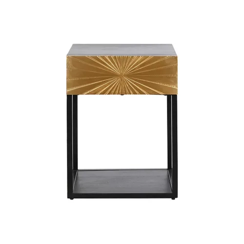 Vista 3 de Mesita de Noche DKD Home Decor Dorado 35 x 40 x 55 cm Negro Metal Madera