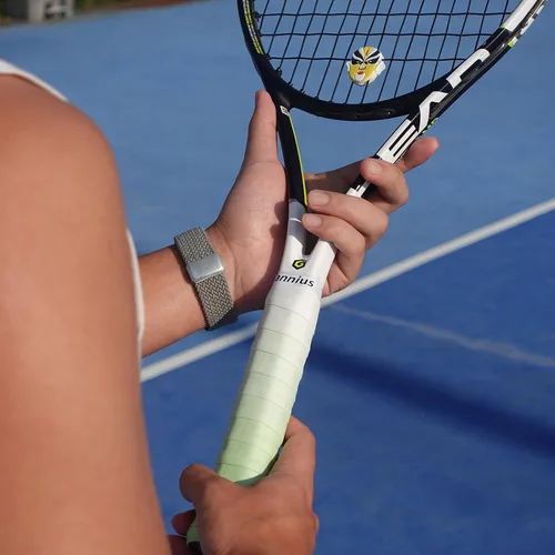 Vista 7 de Tacky - Cinta de agarre para raqueta de tenis, paquete de 6 agarres de tenis, cinta absorbente y mejorada para raqueta de tenis (color degradado)