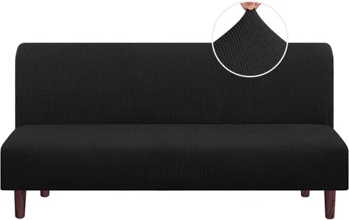Vista 25 de PrinceDeco Funda elástica sin brazos para futón, funda deslizante para futón, funda para sofá de tamaño completo y cama de sofá de tamaño queen