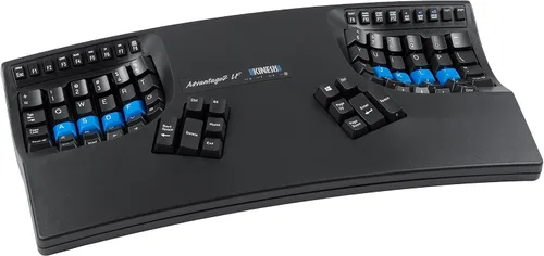 Vista 8 de Teclado ergonómico Kinesis Advantage2 (KB600), carcasa superior negra, interruptores Cherry MX Brown, teclas QWERTY