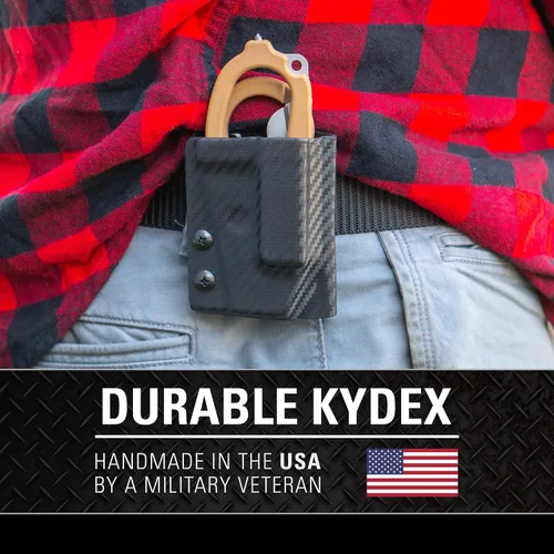Vista 3 de Clip & Carry Kydex - Funda multiherramienta para tijeras de trauma de cuero Raptor, fabricada en Estados Unidos (multiherramienta no incluida) EDC