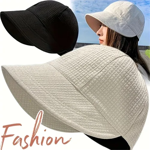 Vista 2 de Women Wide Brim Bucket Hat UPF 50+ Sun Protection Foldable Beach Sun Cap Beige