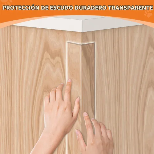 Vista 5 de Protector de puerta contra arañazos de perro, protector de alféizar de ventana, barrera de protección con escudo lateral transparente anti gato