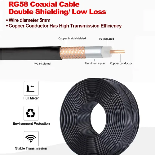 Vista 6 de Cable de puente PL259 de 1 pie - Cable coaxial RG58 de 15 pulgadas corto 50 ohmios coaxial para medidor SWR radio de radioaficionado radio CB