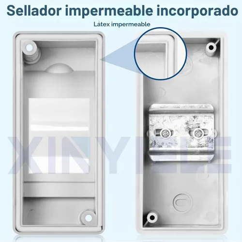 Vista 4 de Caja de Protección de Distribución Impermeable, Caja Eléctrica de Disyuntores de Plástico ABS y Cubierta Transparente IP65, para Disyuntor de Pared