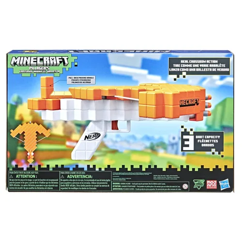 Vista 8 de Ballesta de dardos Nerf Minecraft Pillager, incluye 3 dardos Elite, acción real de ballesta, juguetes para niños y niñas de 8 años en adelante