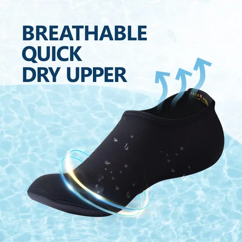 Vista 4 de JACKSHIBO Zapatos de agua para mujeres y hombres, zapatos de natación, calcetines de agua para cruceros, artículos esenciales para natación, agua