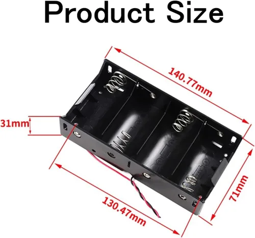 Vista 49 de 2 unidades de soporte para pilas D de 8 ranuras con respaldo doble y cables, caja para pilas de tamaño D de 8x1.5V 8D bilateral
