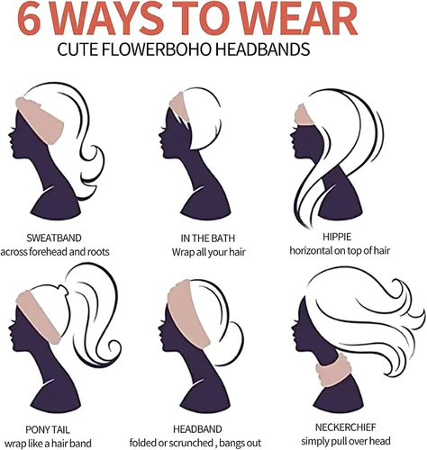 Vista 7 de K-Elewon Paquete de 3 diademas elásticas anchas para mujer, bandas para el cabello para yoga, deportes