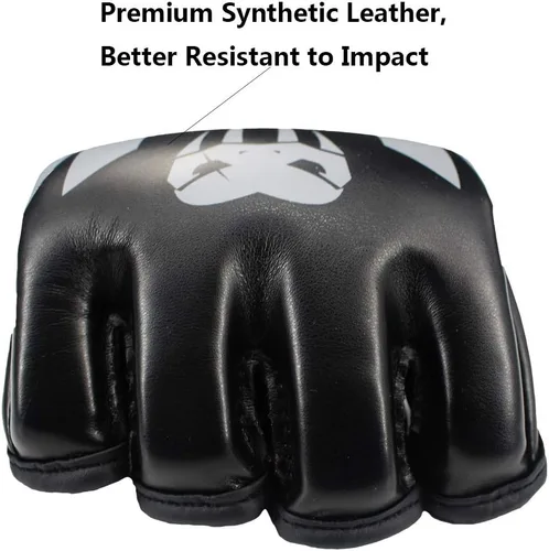 Vista 2 de SOTF Guantes de boxeo para adultos, guantes de entrenamiento de artes marciales mixtas, guantes de boxeo de lucha y dedos abiertos para mujeres