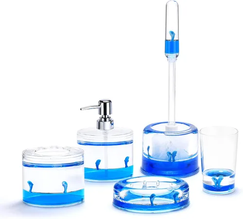 Vista 13 de Locco Decor Acrílico líquido 3D movimiento flotante baño cocina tocador accesorio jabón loción dispensador océano dibujos animados animal tema pato