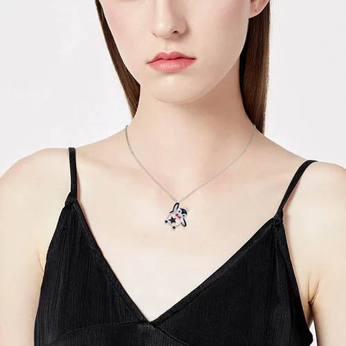Vista 4 de Ocean Animal Necklace for Women Whale Mermaid Penguin Octopus Necklace 925 Sterling Silver Cute Animal Pendant Sea Animals Jewelry Gift for Mom