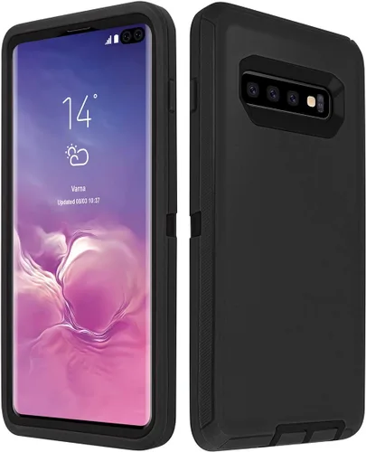 Vista 7 de AICase Funda para Galaxy S10 Plus, protección contra caídas, cuerpo completo, resistente, a prueba de golpes, caídas, polvo, capa protectora Negro
