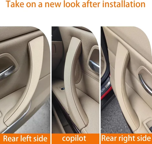 Vista 3 de Manija de Puerta de Coche para BMW Serie 3 E90 E91 2006-2012 Manijas de Puerta Interior Cubierta de Repuesto Conjunto de Manija de Puerta de Coche