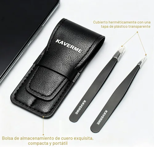 Vista 7 de Juego de 2 pinzas para cejas, puntas de precisión profesional mejoradas, color negro