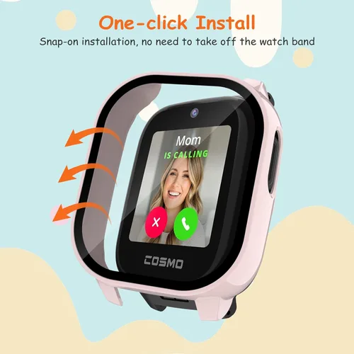 Vista 5 de Funda para Cosmo Jr Track 5 Protector de pantalla, paquete de 2 fundas duras de policarbonato HD, vidrio templado HD, carcasa de protección completa