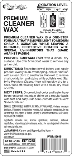 Vista 3 de STAR BRITE Cera limpiadora de un solo paso con protección UV, elimina la tiza y la oxidación de fibra de vidrio, metales y superficies pintadas