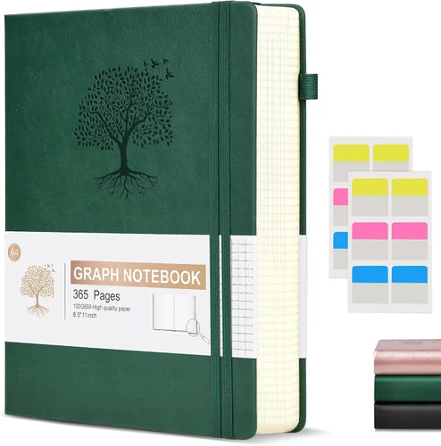 Vista 39 de Ansopu Cuaderno de puntos, 360 páginas numeradas, cuadrícula de puntos, de 8.5 x 11 pulgadas, papel de punto de 3.53 oz/m², tapa dura gruesa