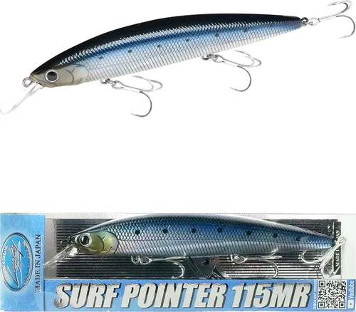 Vista 18 de LUCKY CRAFT Puntero de surf 115MR, Señuelos de pesca de surf de agua salada, Fletán, Perca de surf, Lubina blanca del mar, Lubina rayada 711 Super