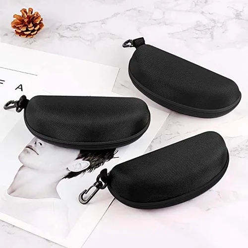 Vista 6 de alladaga Paquete de 3 fundas con cremallera para lentes y gafas de sol con mosquetón de plástico