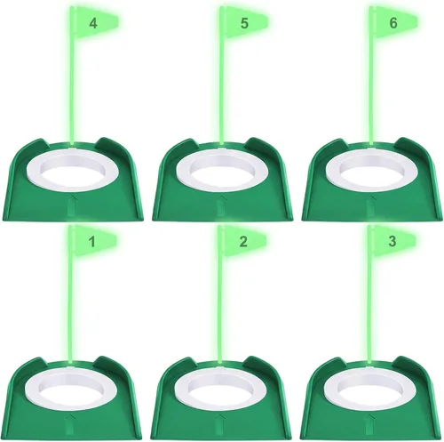 Vista 10 de Sotiff Práctica de práctica de golf con agujero de copa, accesorios de golf, putters de entrenamiento con bandera de plástico para adultos, oficina
