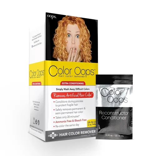 Vista 9 de Color Oops decolorante de cabello con extra acondicionador. Se procesa en 20 minutos, elimina de forma segura el tinte permanente