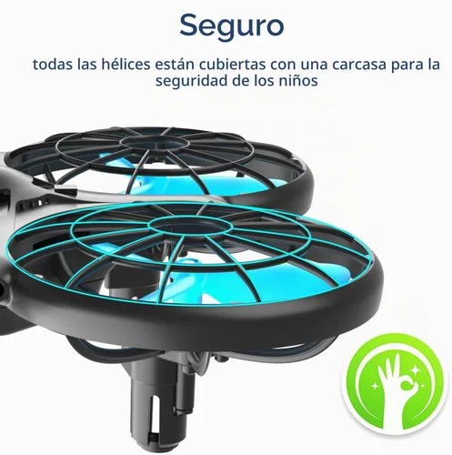 Vista 5 de Loolinn Drones para regalo para niños – Mini dron, dron RC con tecnología anticolisión automática, seguro para niños, fácil de volar, giro